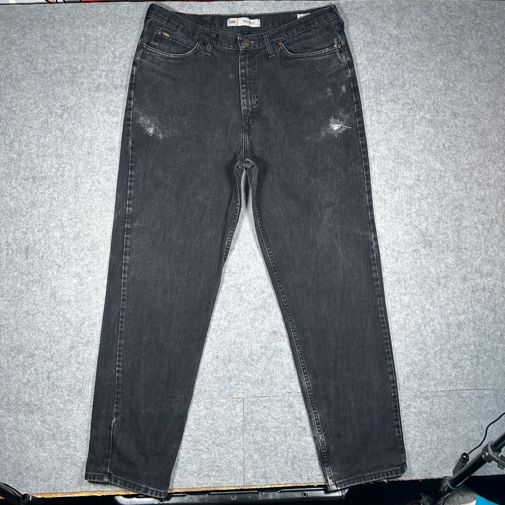 Lee Denim Jeans Mens 38x34(36x34) Black Relaxed Fit Workwear Rugged Casual